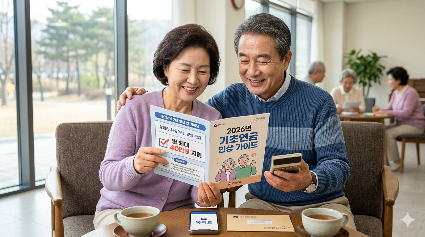 026년 기초연금 인상 40만원 수급자격 및 만 65세 신청방법 안내