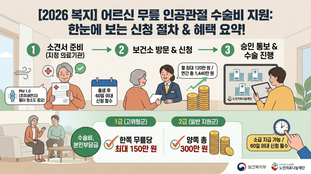 2026 어르신 무릎 인공관절 수술비 지원 확대 및 신청 가이드